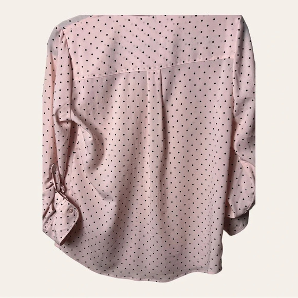 1130. Talbots BUTTON UP TOP POLKA DOTS PATTERN PINK/BLACK IN COLOR SIZE SMALL‎ - Picture 9 of 9